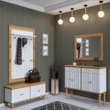 Тумба Рандеву-42 МАССИВ СОСНЫ Белый лак + антик №24 картинка 6